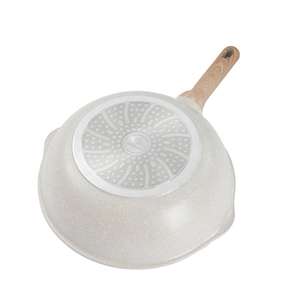 Poêle à frire antiadhésive avec logo personnalisé de haute qualité Poêle à frire <span class=keywords><strong>Wok</strong></span> avec manche en bois - Product Image 3