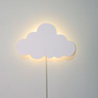 Lampe murale LED en fer forgé motif Nuage Poisson Polaire miniature, Décoration murale pour chambre d'enfant, Contrôle par interrupteur, Design personnalisé acceptable