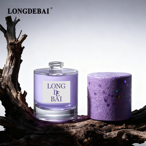 Botella de Perfume de Vidrio Transparente Mate de Lujo Personalizada, Ecológica, de 30ml, 50ml, 100ml, con Tapa de Piedra de Jade Púrpura, a Prueba de Fugas - Product Image 5
