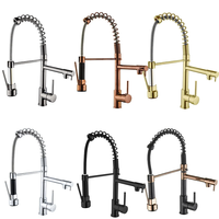 Robinet de cuisine à poignée unique avec douchette extractible pour évier de cuisine ou de buanderie, idéal pour hôtels et salles de bain