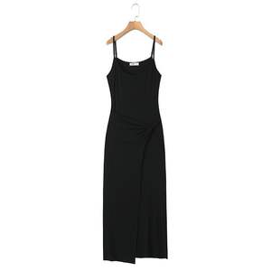 Robe mi-longue sans bretelles Happy Plus pour femmes, taille plus, avec ceinture à nouer à la taille, design asymétrique, couleur unie, N9275 - Product Image 2