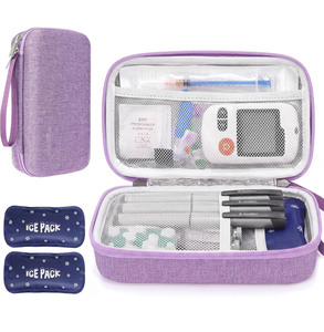 Étui de transport isotherme pour insuline, kit de médicaments de voyage en EVA avec 2 blocs réfrigérants pour le soin du diabète - Product Image 1