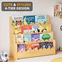 Étagère à livres à 4 niveaux à bords festonnés, meuble de rangement en bois pour chambres d'enfants, salle de jeux, crèche et salle de classe