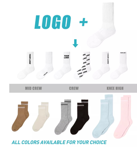 Chaussettes pour hommes et femmes avec logo en lettres, en coton tricoté, respirantes, pour un usage quotidien en automne, possibilité de personnalisation - Product Image 2
