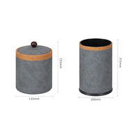 Ensemble d'organisateurs de bureau modernes en cuir PU gris, accessoires de bureau, plateau, porte-mouchoirs, boîte à tiroirs, fournisseur en gros
