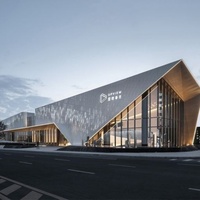 Showroom en acier préfabriqué innovant et imperméable |   Déploiement rapide, écologique et alimenté à l'énergie solaire |   Supermarché moderne dans un hôtel avec cour
