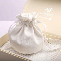 Sac de rangement pour parfum personnalisé, petit et parfumé, en coton doux et lin, avec logo brodé, pour cadeau