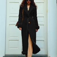Vestes pour femmes : Vestes en cuir pour femmes : Manteaux en cuir pour femmes : Manteaux matelassés pour femmes : Trench-coat épais et chaud en faux daim pour l'hiver