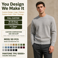 Pull en maille respirant à col rond pour homme, coupe classique, composition personnalisée, vente en gros, fournisseur direct d'usine, qualité supérieure