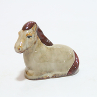 Ensemble de 3 figurines de famille de chevaux en céramique, statue d'animaux en porcelaine à glaçure réactive, décoration de chevaux abstraite moderne pour la maison et le bureau