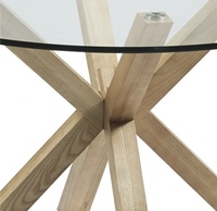 Meubles de salle à manger en gros d'usine, table à manger ronde en verre trempé