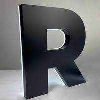 Enseigne 3D LED rétroéclairée en acier inoxydable étanche à épaisseur personnalisée pour logo de bureau, tour ou signalétique murale extérieure