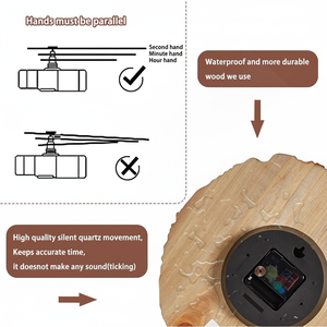 YRUDMBIN orologio da parete in legno rustico da 12 pollici silenzioso a batteria numeri decorazioni per la casa per la cucina bagno camera da letto soggiorno - Product Image 1
