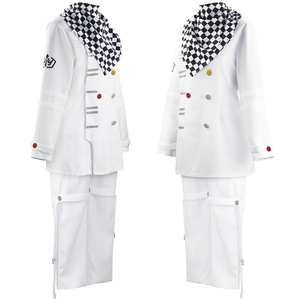 Costume de cosplay Ouma Kokichi, manteau blanc avec écharpe à carreaux, tenue de jeu de rôle d'anime, ensemble complet - Product Image 2