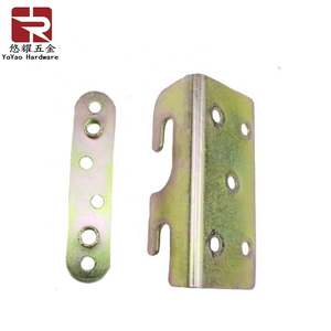 Support de lit plaqué zinc jaune accessoires de connexion de matériel de meubles crochet de lit rails de lit cachés - Product Image 5