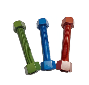 M10 thép không gỉ hai đầu Bolt chủ đề Rod <span class=keywords><strong>Teflon</strong></span> tráng màu xanh <span class=keywords><strong>Teflon</strong></span> đầy đủ chủ đề Stud & Bar DIN tiêu chuẩn M4 chủ đề - Product Image 2