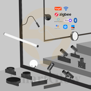 Thông minh hệ thống từ tính <span class=keywords><strong>LED</strong></span> có thể điều chỉnh theo dõi đèn chiếu sáng đường sắt tuya ZigBee casambi Spotlight 48V lưới tản nhiệt từ đèn lũ - Product Image 3
