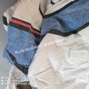 Material de Limpieza de Uso General, Trapos de Algodón Blanco Premium de 4.5 kg, Trapos de Camisetas Blancas Impresas, Trapos de Algodón para Limpieza - Product Image 4