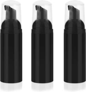 Bouteille en plastique noire avec pompe à mousse 60 ml, 100 ml, 150 ml, 200 ml, avec bouchon doré ou argenté pour nettoyant moussant - Product Image 1