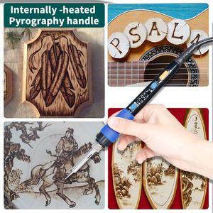 Kit de quema de madera, pantalla LCD, juego de soldador <span class=keywords><strong>Digital</strong></span>, pirograbado profesional DIY, herramientas de artesanía de madera, pluma, herramientas para quemar madera - Product Image 4