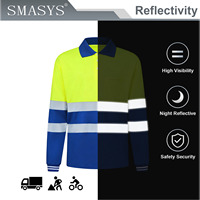 Camisetas Polo SMASYS Retro Transpirables de Verano, 100% Poliéster, Ligeras, de Alta Visibilidad para Tráfico, ANSI Clase 1, con Logotipo Personalizado