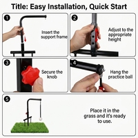 Kit d'entraînement complet pour le golf en intérieur avec tapis de frappe et support rotatif pour débutants