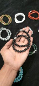 Pulsera de Turmalina Negra Natural con Amuleto de Buda, Pulsera de Cuentas de Cristal Hecha a Mano de 8 mm, Protección, Joyería Reiki, Regalo - Product Image 2