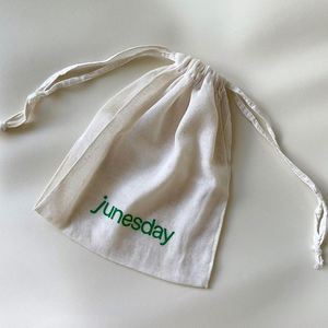 Customized High Quality Natural Cotton <b>Drawstring</b> Bag 100% Organic Cotton Dust <b>Pouch</b> With Double Strings - Product Image 4