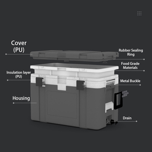 50L Insulation Box Refrigeration Preservation Box Cooler Box For Camping