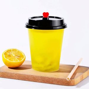 Emballage de boissons avec logo personnalisé, couvercle jetable en PP, gobelets à bulles en plastique mignons, tasses à café avec couvercles - Product Image 4