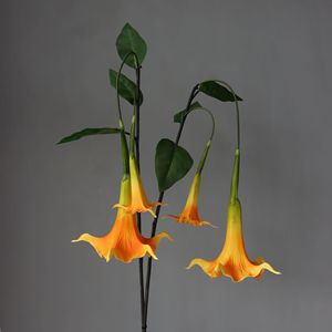 Flor Artificial <span class=keywords><strong>Datura</strong></span> Trompete Toque Real em Látex Silicone PU Material Flores Decorativas para Decoração de Casa Casamento Natal - Product Image 2