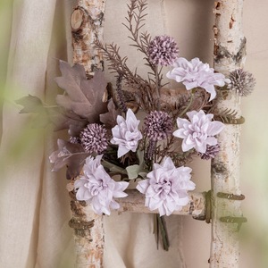 Bouquet de dahlias artificiels CallaFloral, violet, en tissu tissé plastique, décoration murale pour mariage et maison CF01277 - Product Image 1