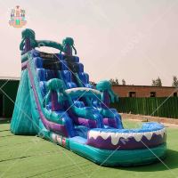 Grand toboggan gonflable commercial, toboggan aquatique gonflable géant pour adultes