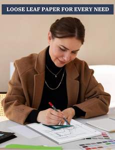 Foska Student Breit regiertes Lose blatt Austauschbares leeres Papier <span class=keywords><strong>3</strong></span>-Ring-Notebook-Planer Nachfüll papier für Tagebuch-Notizbuch - Product Image 6