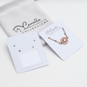 Collier <span class=keywords><strong>personnalisé</strong></span> boucles <span class=keywords><strong>d</strong></span>'oreilles bijoux porte-cartes avec logo carte en papier inoxydable avec autocollant pour emballage de bracelet - Product Image 2