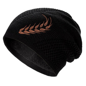 2025 Unisex Bán Buôn Nhiệt Ngoài Trời Windproof Skull Cap Thời Trang Dày Lông Cừu Lót Dệt Kim Slouchy Beanie Hat - Product Image 3