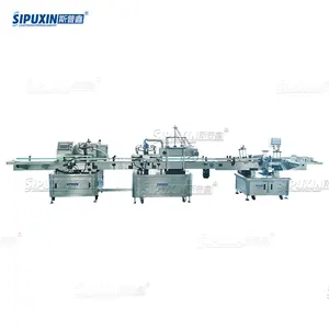 High Efficiency Automatic Line Double Head Rotor Pump Filling Machine Capping Machine Labeling Machine All In One