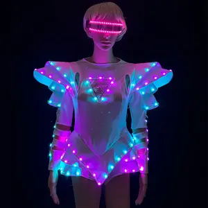 Costume da Ballerina Guerriera Femminile LED, Tuta Luminosa Colorata, Accessori per Feste Disco per Donne/Ragazze - Product Image 3