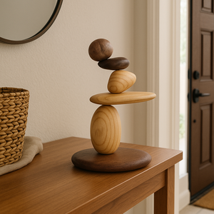 Energinox Six Décoration de jardin zen japonais en bois massif galets magnétiques <span class=keywords><strong>cerisier</strong></span> noyer bois blanc sculptures et sculptures en pierre - Product Image 5