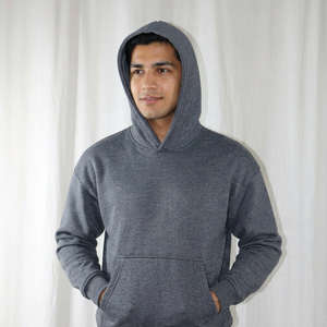 Sweat à capuche zippé gris anthracite coupe classique pour l'hiver, 100 % coton, broderie personnalisée, impression, gaufrage, fils plus fins 350 GSM - Product Image 1