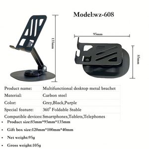Soporte Universal para Teléfono, Plegable, Ajustable, Portátil, Impermeable, Giratorio 360 Grados, de Acero, Flexible, para Escritorio - Product Image 4