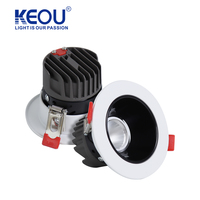 Keou Engineering Spot LED moderne 12W Spot commercial carré COB Plafonnier Base encastrée réglable Corps en aluminium