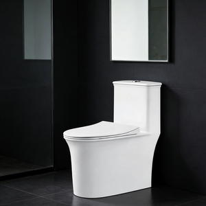 Toilette monobloc en céramique à double <span class=keywords><strong>chasse</strong></span>, à siphon en S allongé, style occidental moderne, fournisseur chinois - Product Image 1