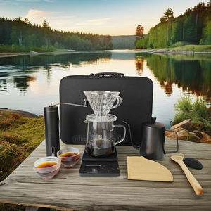 Nuevo 9 o 12 piezas árabe al aire libre café viaje juegos herramientas con verter sobre tetera molinillo Manual acrílico goteo mano cafetera <span class=keywords><strong>Kit</strong></span> - Product Image 6