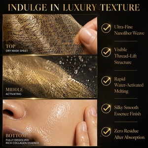 <span class=keywords><strong>Film</strong></span> de collagène soluble dans l'eau à l'or 24 carats, action rapide et fondante, pour un raffermissement profond de la peau, avec peptide anti-rides - Product Image 3