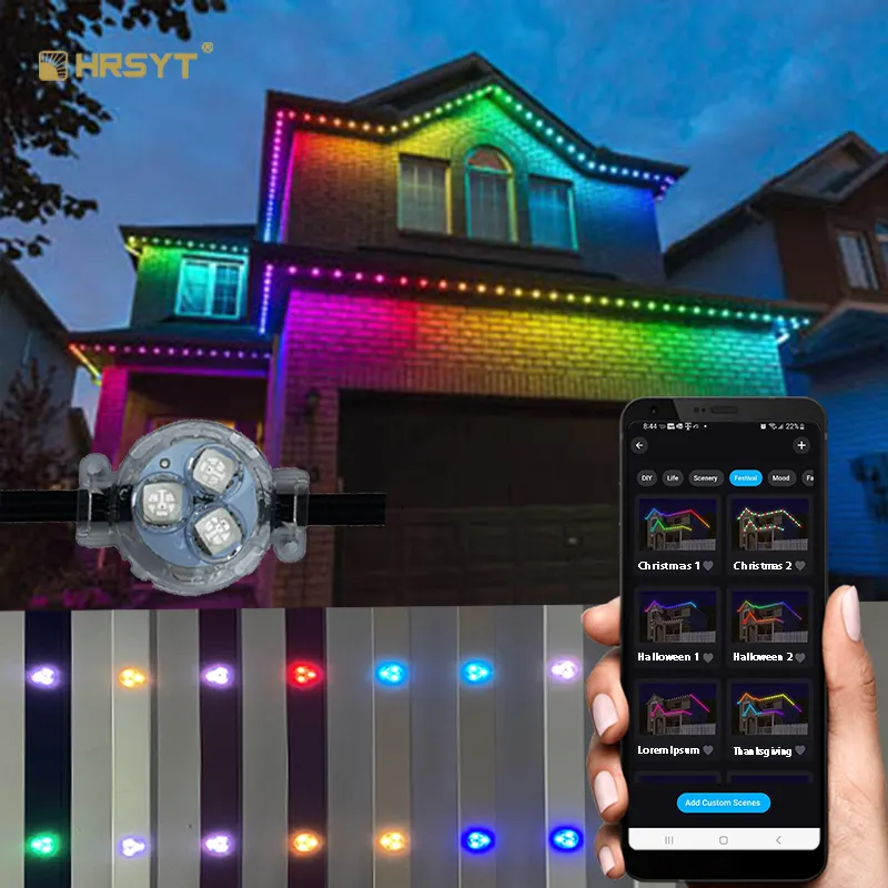 Hrsyt Outdoor Holiday Decoration 12V Smart Home System Point Light Rgbw