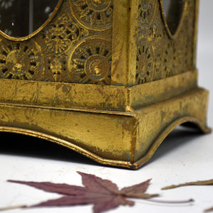 Lucky wind Große antike goldene Blatt Vintage marok kanis che Metall laterne Kerzenhalter - Product Image 5