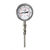 Thermomètre bimétallique SPR 63 mm 0-120 ° Boîtier en acier inoxydable 304 de classe C 1.0 IP65, tige radiale 316 1/4 BSPT