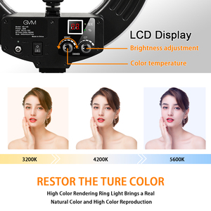 Anillo de luz <span class=keywords><strong>GVM</strong></span>, luz LED de temperatura de color ajustable, luz suplementaria, luz de fotografía de HD-14S - Product Image 6