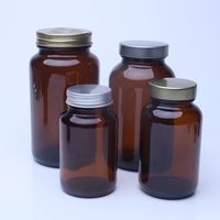Vente en gros 60ml 75ml 100ml 120ml Bouteilles pharmaceutiques en verre Bouteilles de capsules avec bouchons à vis en aluminium
